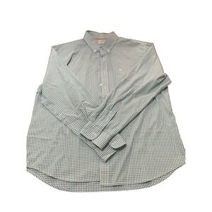Dockers Shirt Mens XL Blue Green Plaid Long Sleeve Button Front Casual